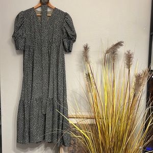 OPT Women’s Long Green Polka Dot Dress with Matching Belt Size Medium